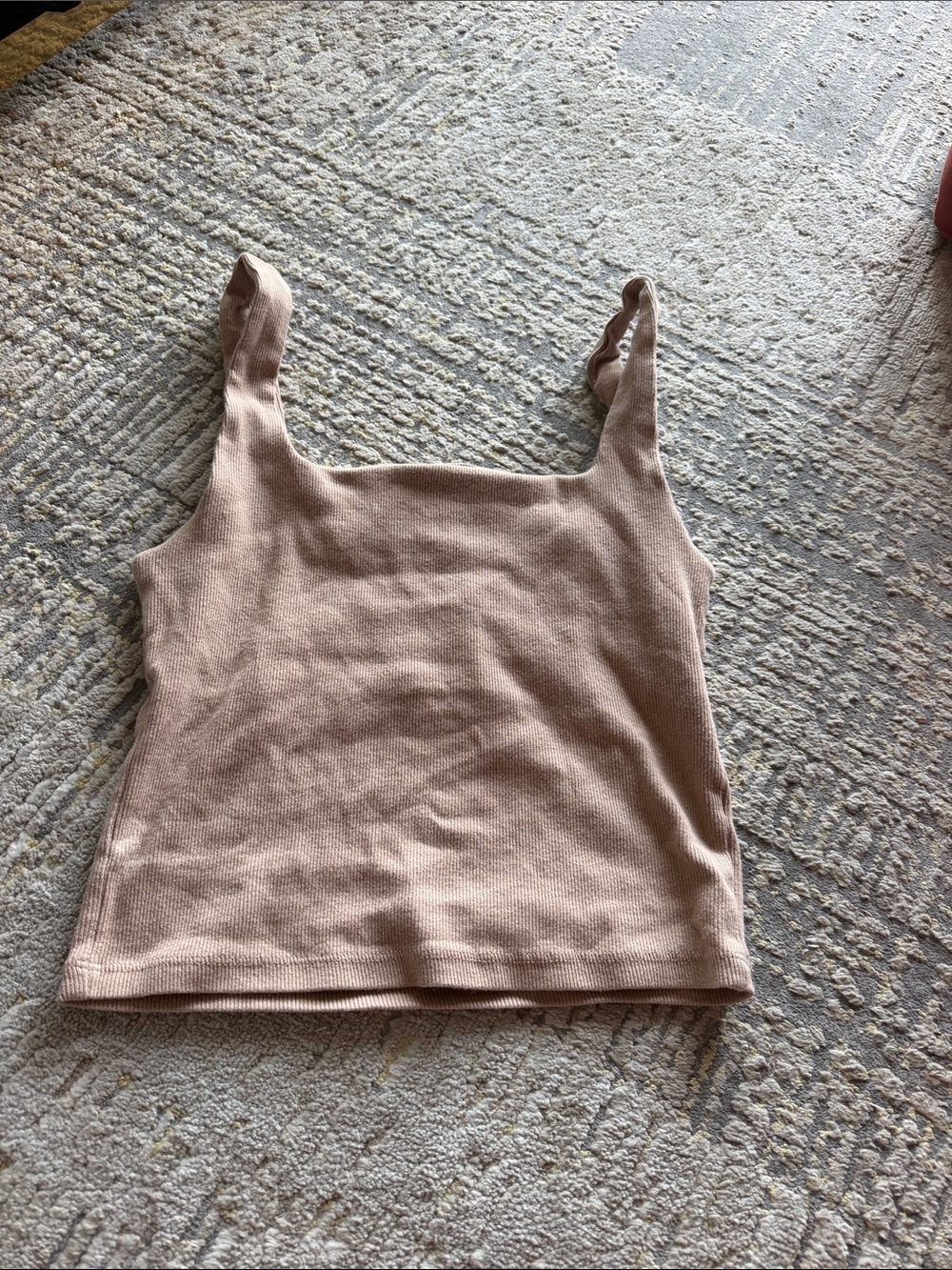 Zara Mauve Ribbed Square-Neck Tank